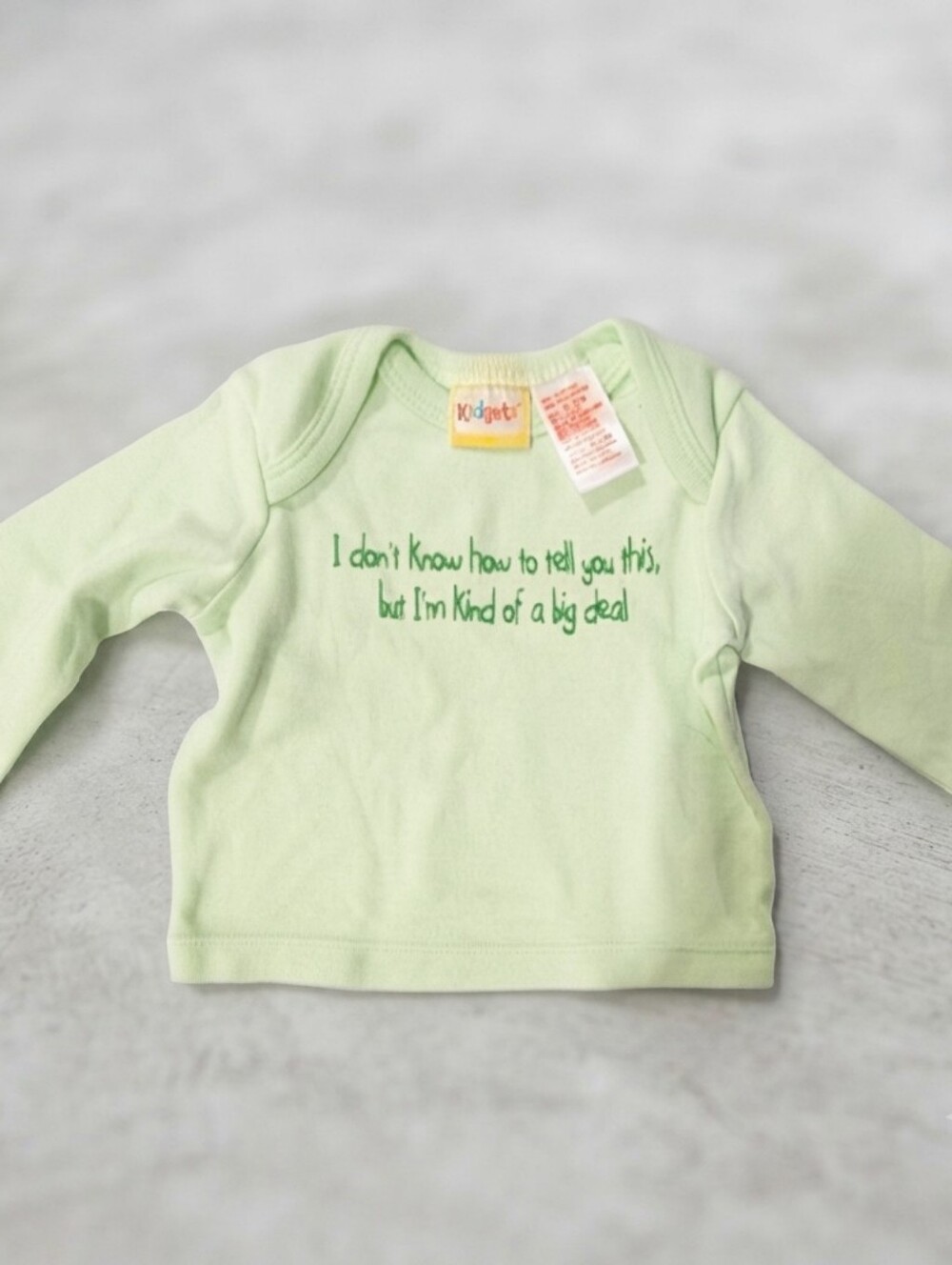 Kidgets 0-3M Lime Green Long Sleeve Tee